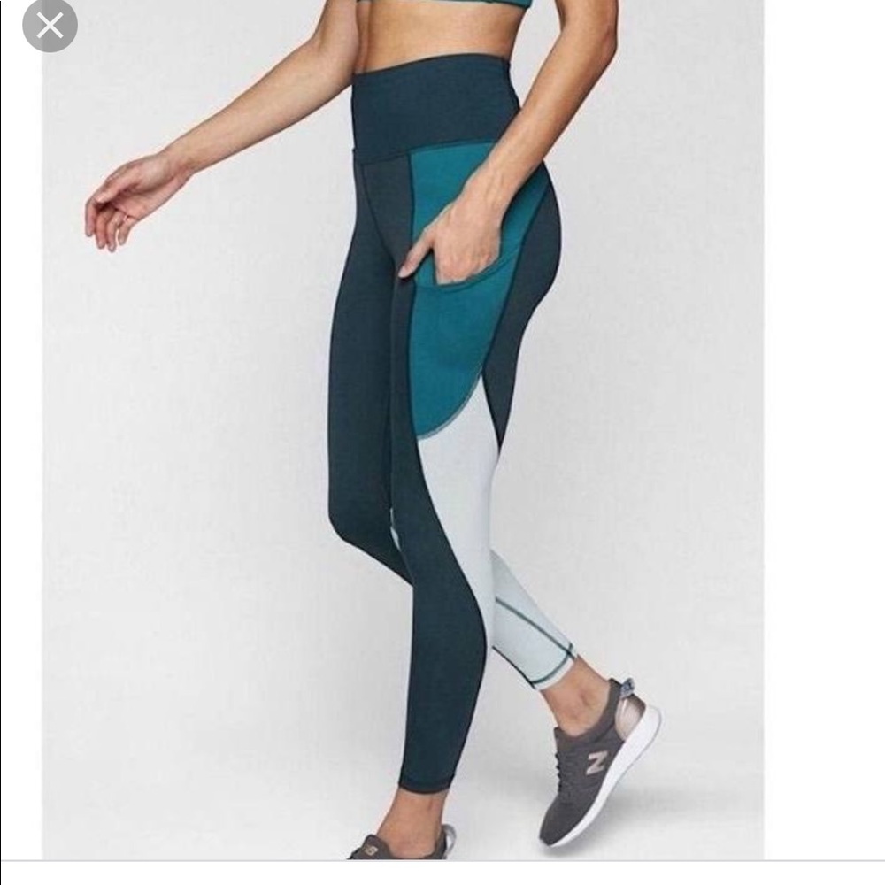 ATHLETA Sculptek Colorblock Leggings w Pockets Sz M